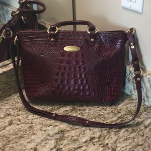Brahmin wine croc convertible satchel/crossbody